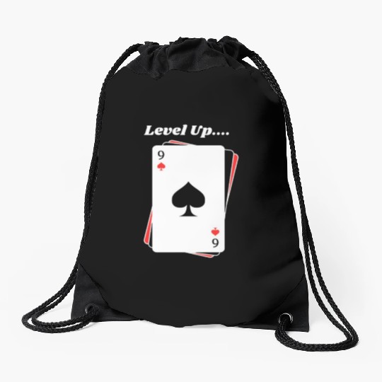 BLACK Men Drawstring Bags For Game Card lovers - LEVEL UP