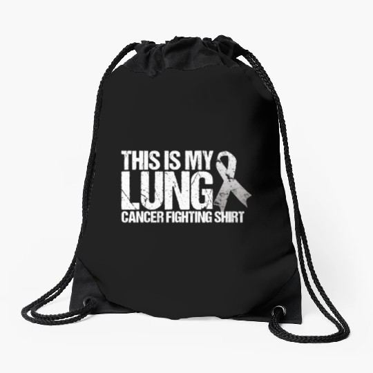 This Is My Lung Cancer Fighting Cancer Awareness Drawstring Bags