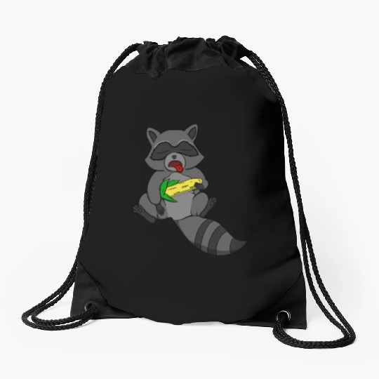 Sleeping Raccoon Drawstring Bags