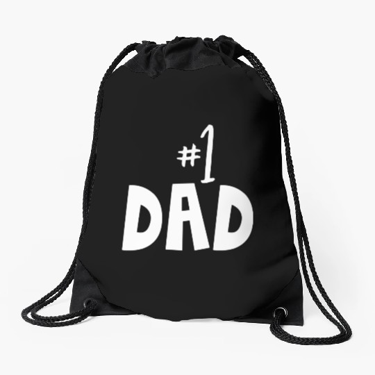Father Number 1 Daddy Dad Papa Fathers Day Drawstring Bags