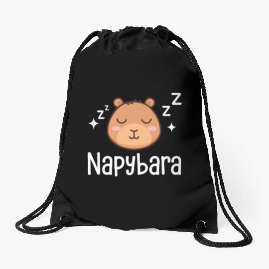 Napybara Sleepy Cute Capybara Sleeping Nap Lover Drawstring Bags