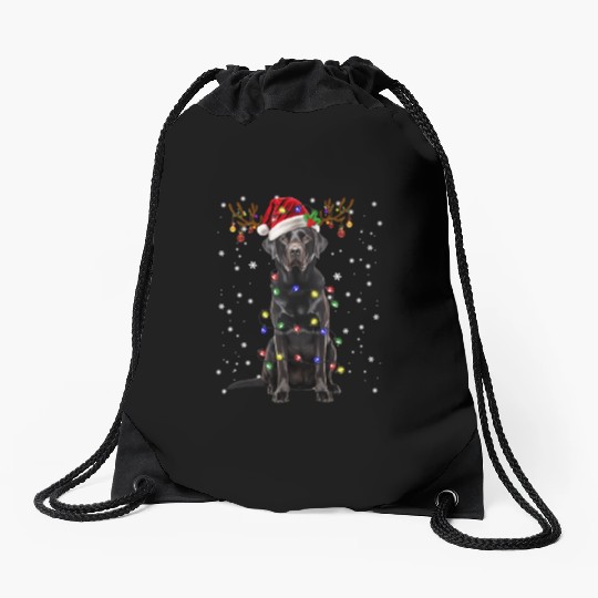 Black Lab Labrador Christmas Tree Light Drawstring Bags