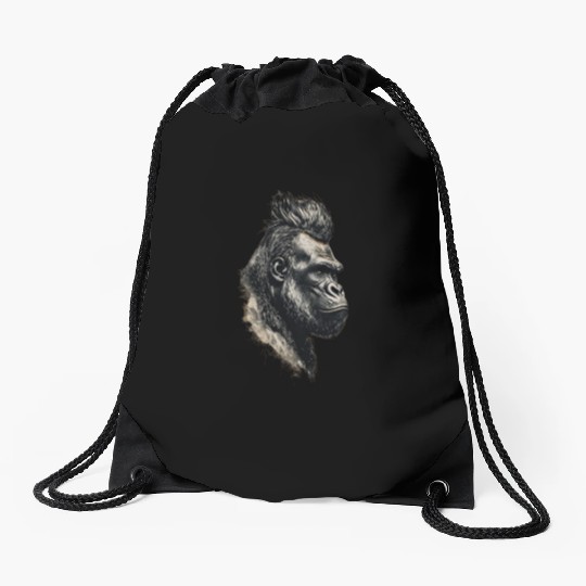 KingKong gorilla's face Drawstring Bags