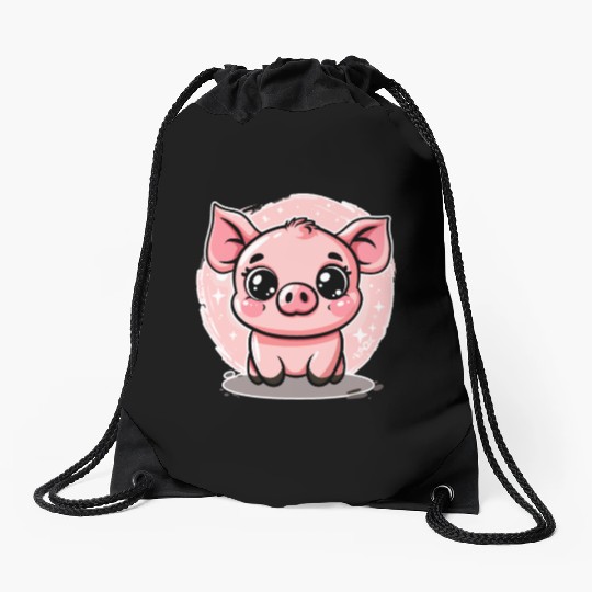 Cute Little Piggy Piglet Drawstring Bags