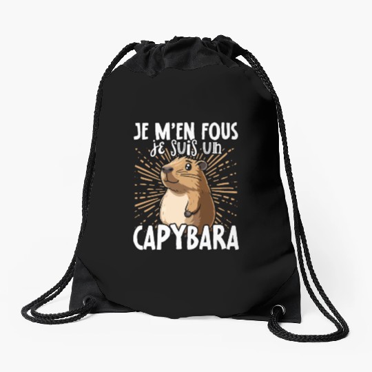 Je M'en Fous Je Suis Un Capybara - Sweet Capybara Drawstring Bags