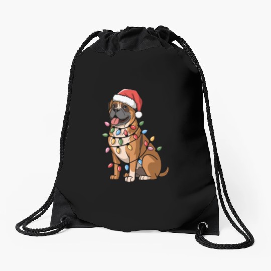 Cane Corso Christmas Lights Xmas Dogs Gifts Drawstring Bags