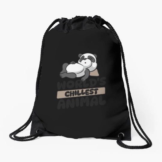 World's Chillest Animal Panda Bear Friend Giant Drawstring Bags