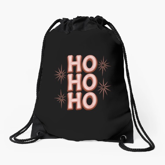 Merry Christmas, Christmas tree retro, Ho Ho Ho Drawstring Bags