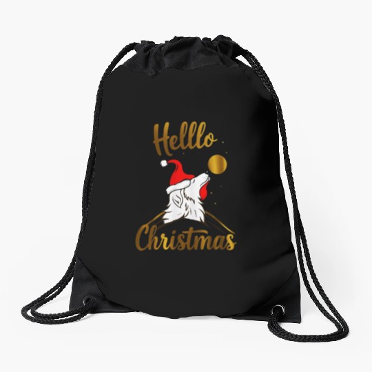 HELLO CHRISTMAS Drawstring Bags