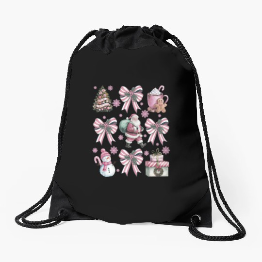 Merry Christmas, Christmas Vintage Drawstring Bags