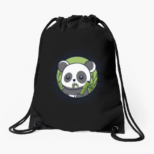 99% Bamboo 1% Ambition Panda Bear Friend Lover Drawstring Bags