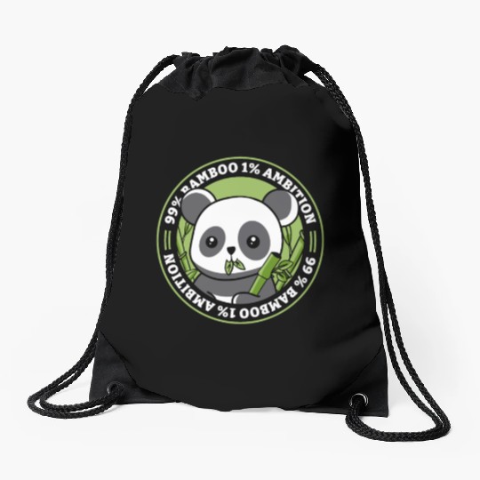 99% Bamboo 1% Ambition Panda Bear Friend Lover Drawstring Bags