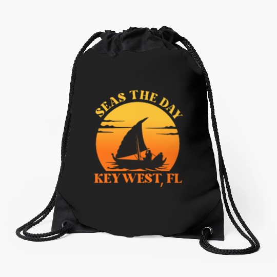 Sunshine-State Florida SEAS DAY KEY-WEST, FL Drawstring Bags