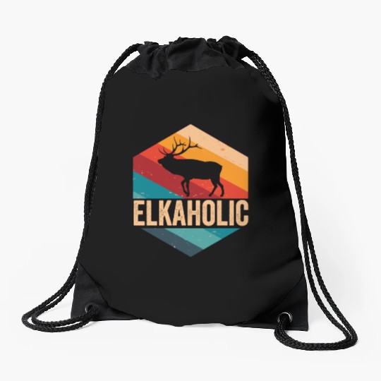 Elk Hunting Elkaholic Hunters Drawstring Bags