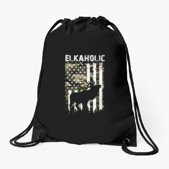Elk Hunting Elkaholic Hunters Drawstring Bags