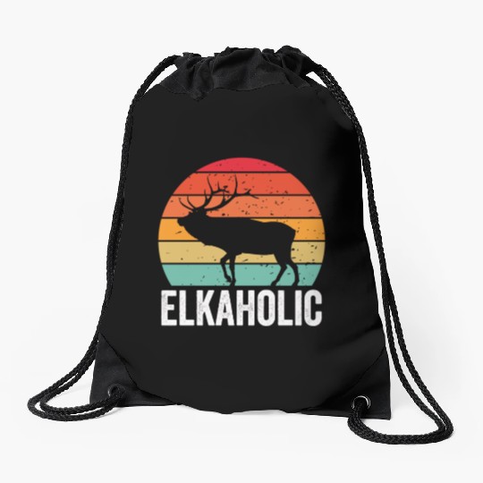 Elk Hunting Elkaholic Hunters Drawstring Bags