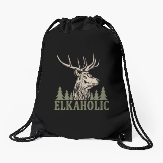 Elk Hunting Elkaholic Hunters Drawstring Bags