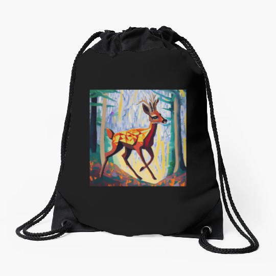 Walking in the forest Drawstring Bags