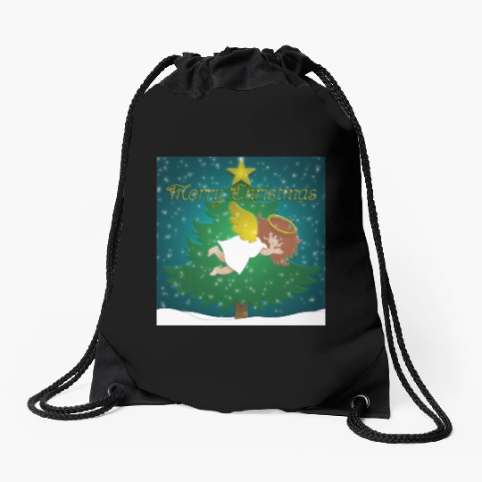 Sleeping Angel Drawstring Bags