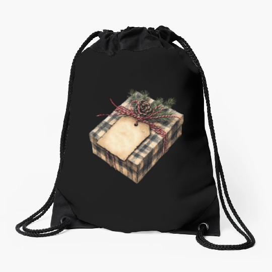 Merry Christmas, Christmas Vintage Drawstring Bags