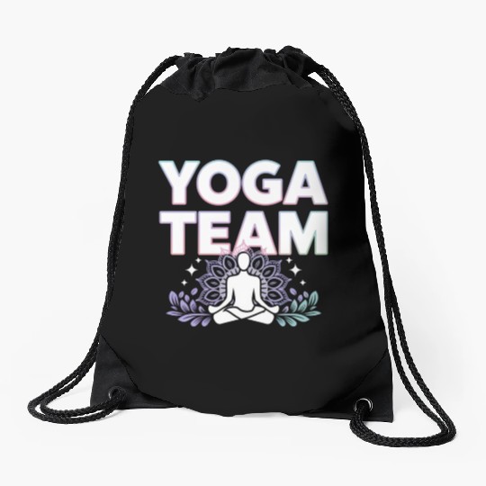Meditative Lifestyle Yoga Enthusiasts Icon Design Drawstring Bags
