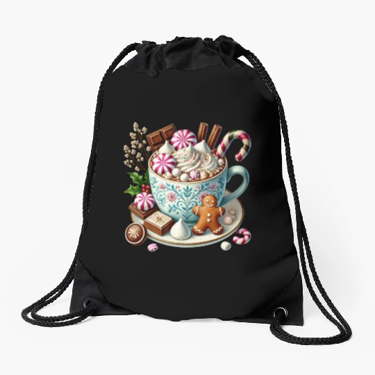 Christmas ice cream, Coquette Chistmas Drawstring Bags