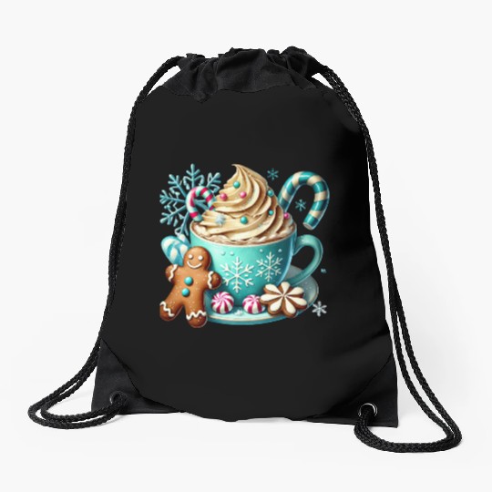 Christmas ice cream, Coquette Chistmas Drawstring Bags