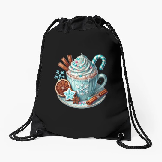 Christmas ice cream, Coquette Chistmas Drawstring Bags