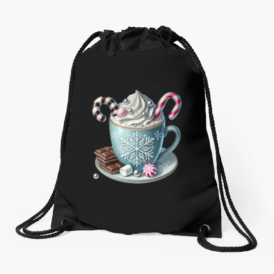 Christmas ice cream, Coquette Chistmas Drawstring Bags