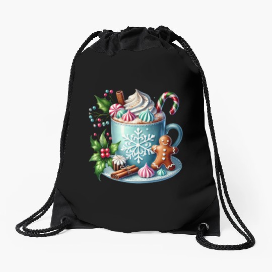 Christmas ice cream, Coquette Chistmas Drawstring Bags