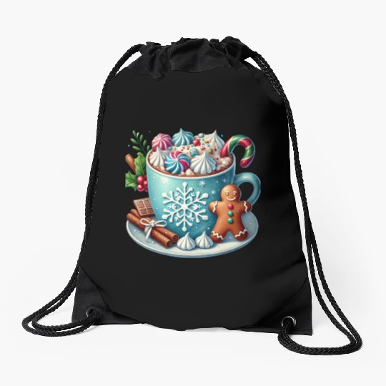 Christmas Ice Cream, Christmas Coteque Drawstring Bags