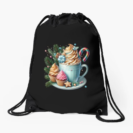 Christmas ice cream, Coquette Chistmas Drawstring Bags