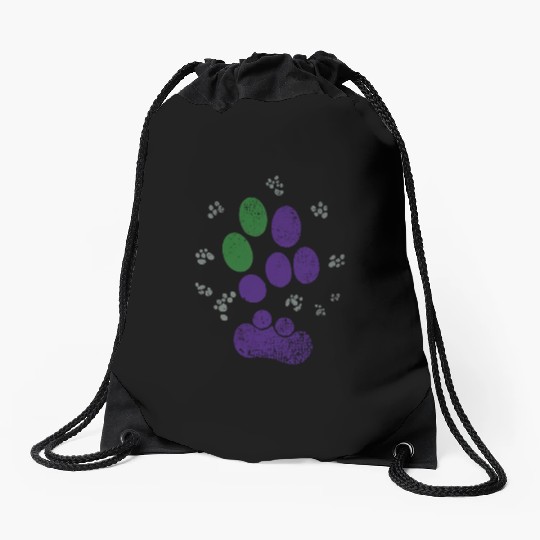 AroAce Cat Paw Prints Drawstring Bags