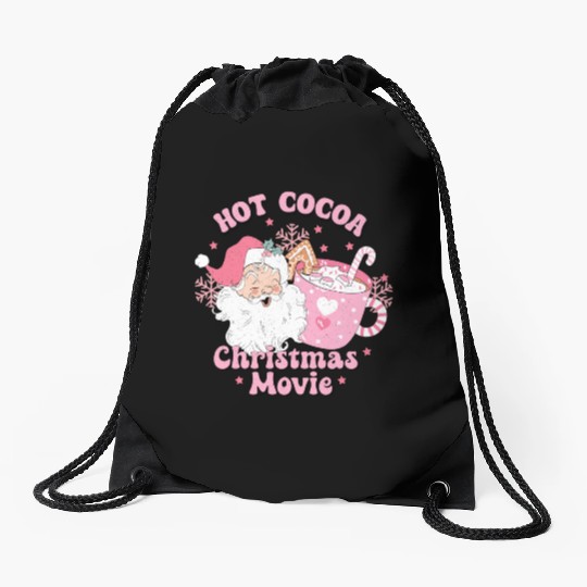 HOT COCOA CHRISTMAS MOVIE Drawstring Bags