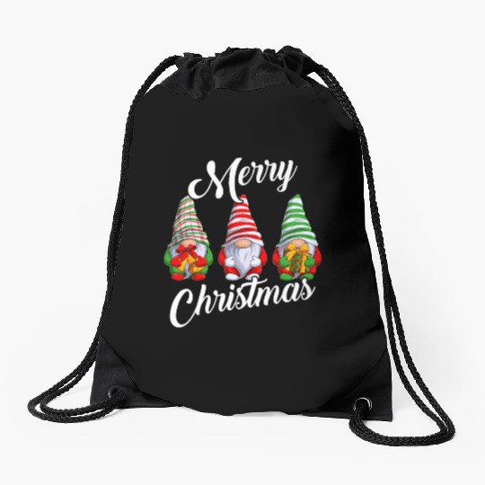Merry Christmas Gnomes Xmas Family Men Women Kids Drawstring Bags