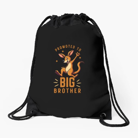 Promoted to Big Brother - Funny Kangaroo Australia Drawstring Bags
