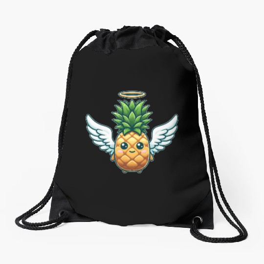 Angel Pineapple with Wings Fruity Drawstring Bags
