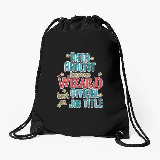 Data Analyst Wizard Data Science Drawstring Bags