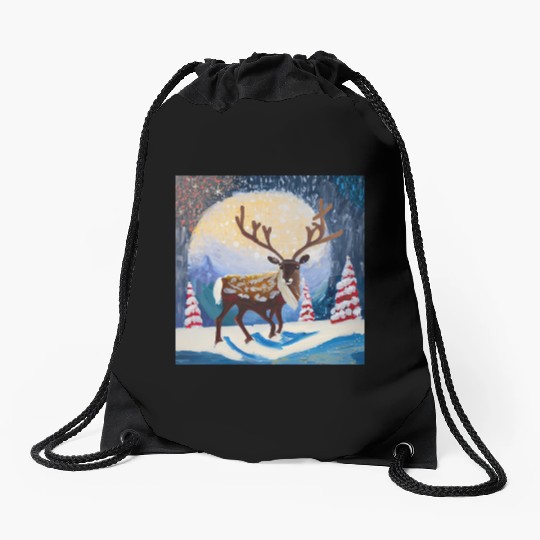Christmas raider Drawstring Bags