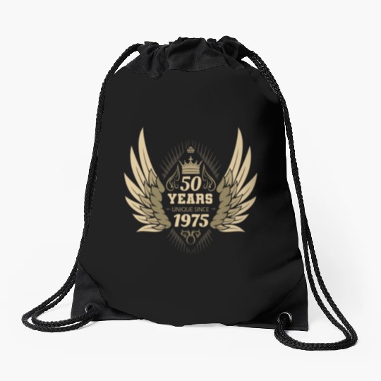 50th Birthday Unique Angel Crown Wings Drawstring Bags