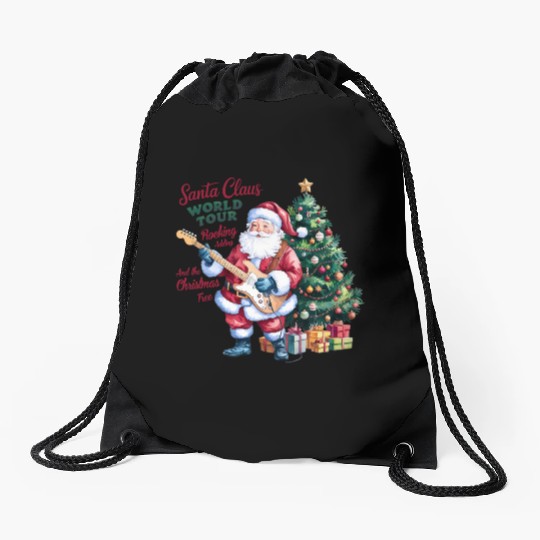 cool santa Drawstring Bags