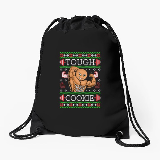 Gingerbread Man Funny Christmas Workout Gym Ugly Drawstring Bags