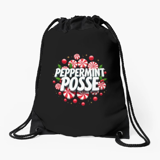 Peppermint Posse Drawstring Bags