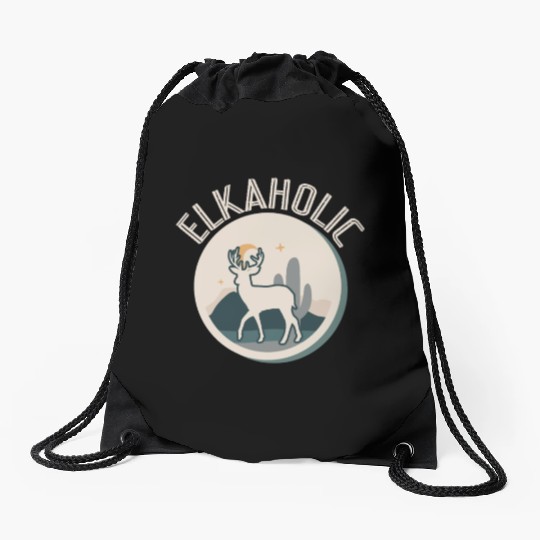 Elk Hunting Elkaholic Hunters Drawstring Bags
