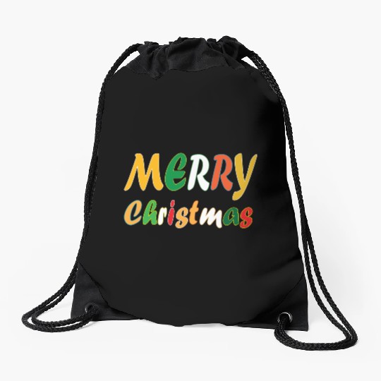 Vintage Christmas Charm Drawstring Bags