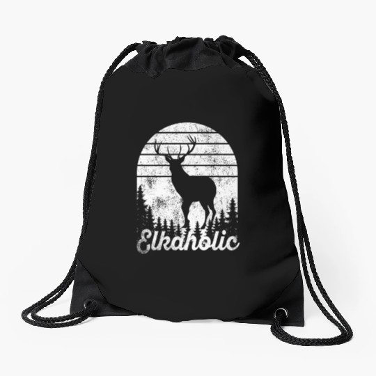 Elk Hunting Elkaholic Hunters Drawstring Bags