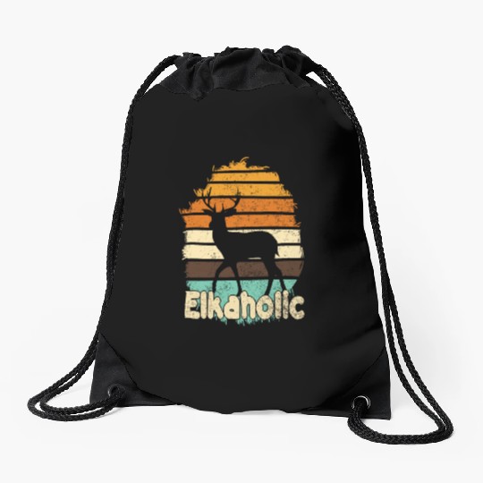 Elk Hunting Elkaholic Hunters Drawstring Bags