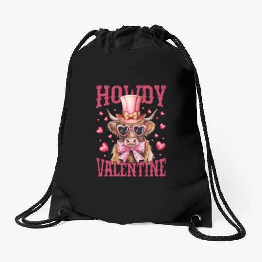 Howdy Valentine Drawstring Bags