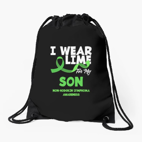 Non-Hodgkin Lymphoma Awareness Wear Lime Son Drawstring Bags