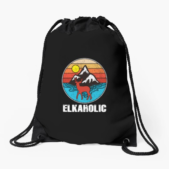 Elk Hunting Elkaholic Hunters Drawstring Bags
